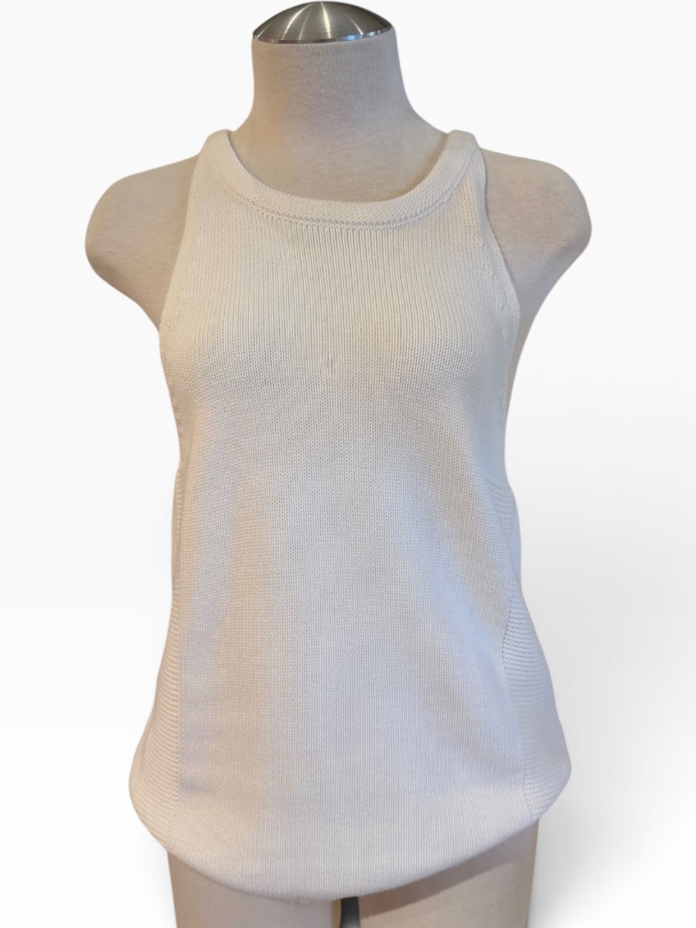 Love Stitch Cream Knit Racerback Tank Top